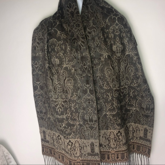 Dillard's Scarf Brown & Tan Graphic Print - Picture 1 of 12